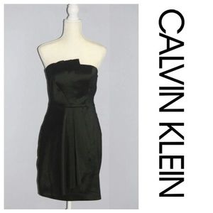 Calvin Klein Black Cocktail Strapless Mini Dress